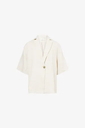 Dissh Womens Nala Relaxed-Fit Linen Shirt 10