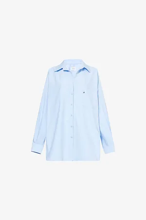 Dissh Womens Rhea Patch-Pocket Cotton-Poplin Shirt 6