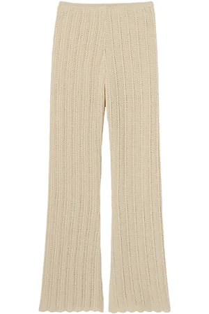 Claudie Pierlot Womens Flared-Leg Crochet-Pattern Knitted Trousers L