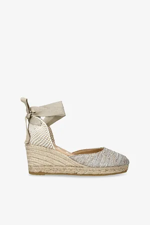 MANEBI Womens Hamptons Ankle-Tie Raffia Espadrille Wedges Eur 36 / 3 Uk Women