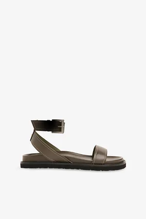 Whistles Womens Ottie Contrast-Stitch Leather Sandals Eur 36 / 3 Uk Women