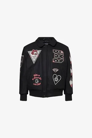 Billionaire Boys Club Mens Alumni Embroidered Padded Wool-Blend Varsity Jacket S