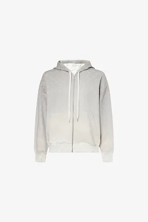 Marine Serre Mens Moon-Logo Gradient Fleece Cotton-Jersey Hoody S