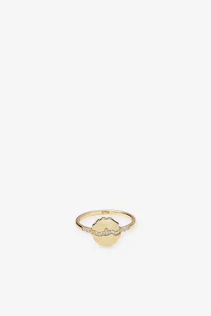 ASTLEY CLARKE Womens Asteri 14ct Yellow-Gold and 0.074ct Lab-Diamond Ring J