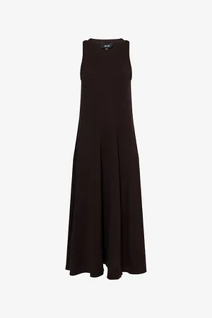 ME AND EM Womens Round-Neck Flared Cotton-Jersey Midi Dress 6
