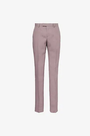 Paul Smith Mens Tapered-Leg Slim-Fit Linen Trousers 34