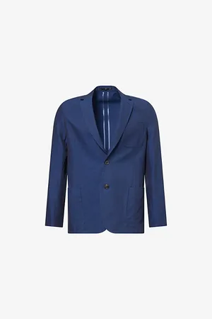 Paul Smith Mens Single-Breasted Slim-Fit Cotton and Linen-Blend Blazer 42