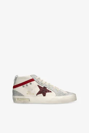 Golden Goose Womens Mid Star 82835 Glitter-Embellished Leather and Suede Mid-Top Trainers Eur 36 / 3 Uk Women