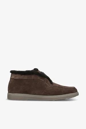 santoni Womens Fortune Embossed-Branded Suede Ankle Boots Eur 36.5 / 3.5 Uk Women