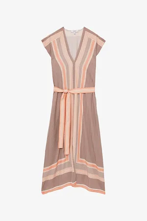 Reiss Womens Gina Striped Woven Midi Dress 4