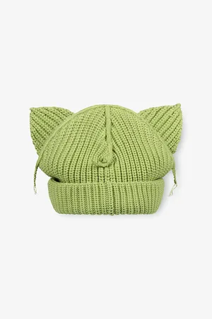 Charles Jeffrey Loverboy Mens Chunky Ear Logo-Patch Knitted Beanie