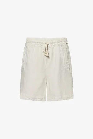 ELEVENTY Mens Welt-Pockets Drawstring Linen Shorts S