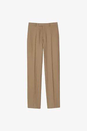 Sandro Mens Regular-Fit Straight-Leg Lyocell, Linen and Cotton-Blend Trousers L