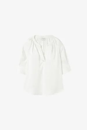 Claudie Pierlot Womens Tunisian-Collar Short-Sleeve Woven Blouse 6