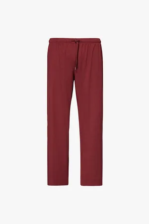 DEREK ROSE Mens Basel Drawstring Waistband Straight Leg Relaxed Fit Stretch-Modal Trousers S