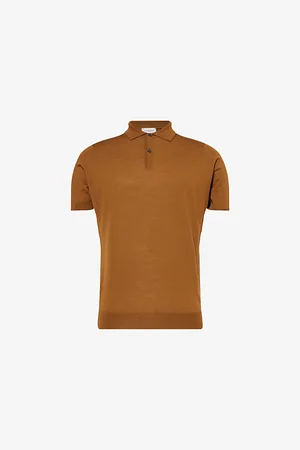 JOHN SMEDLEY Mens Payton Short-Sleeved Wool-Knit Polo Shirt S