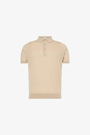 JOHN SMEDLEY Mens Elias Short-Sleeves Cotton and Cashmere Polo Shirt S