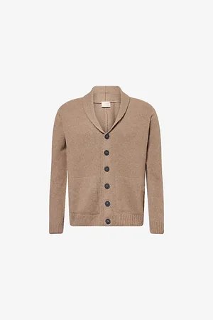 JOHN SMEDLEY Mens Shawl-Collar Regular-Fit Recycled-Cashmere and Wool Cardigan S