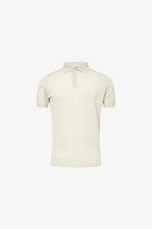 JOHN SMEDLEY Mens Payton Classic-Collar Wool Polo Top S