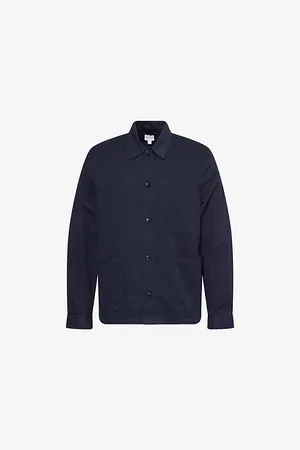 Sunspel Mens Twin-Pocket Pointed-Collar Cotton and Linen-Blend Jacket S