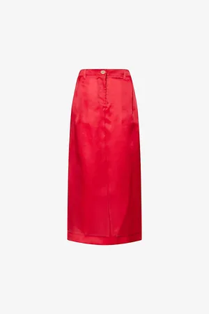 Khaite Womens Lucian Split-Hem Silk Maxi Skirt 6