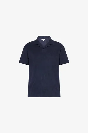 Sunspel Mens Towelling Camp-Collar Cotton Polo Shirt S