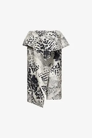 DRIES VAN NOTEN Womens Santi Floral-Jacquard Wrap-Front Satin Midi Skirt 10