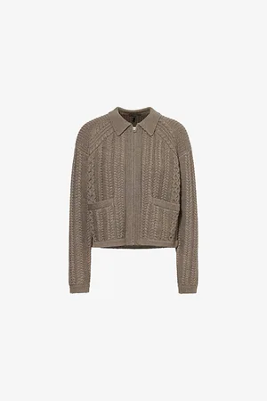 RAG&BONE Womens Kerry Cable Zip-Front Merino-Wool Knitted Cardigan S