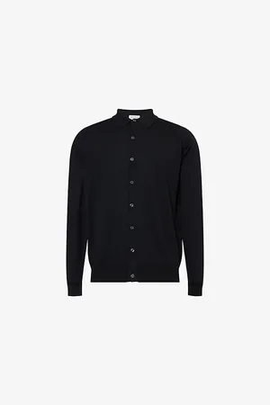 JOHN SMEDLEY Mens Tibor Button-Down Cotton Knitted Shirt S