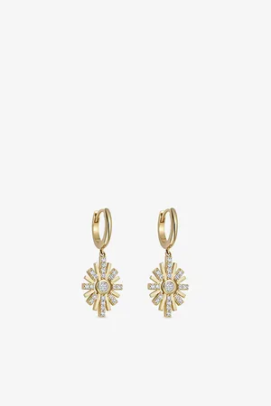 ASTLEY CLARKE Womens Atomic 14ct Yellow- and 0.44ct Lab-Grown Diamond Drop Earrings 1 Size