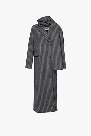 4th & Reckless Womens Melia Pinstripe Double-Breasted Woven Coat 8