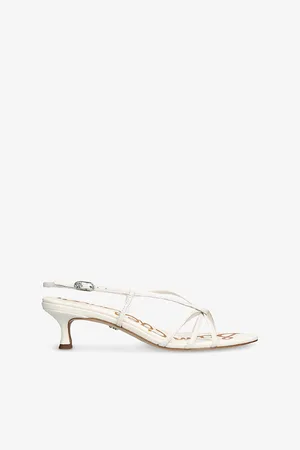 Sam Edelman Womens Cressa Leather Kitten-Heel Sandals Eur 38/5 Uk Women