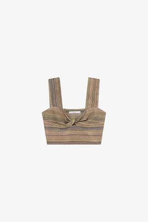 IRO Womens Eloy Striped Knitted Crop Top 6