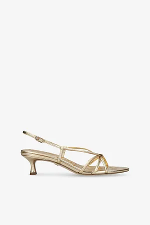Sam Edelman Womens Cressa Metallic-Leather Kitten-Heel Sandals Eur 36 / 3 Uk Women