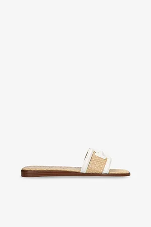 Sam Edelman Womens Irina Branded-Strap Leather and Woven Sandals 3