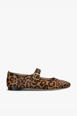 Sam Edelman Womens Michaela Leopard-Print Leather Ballet Flats Eur 36 / 3 Uk Women