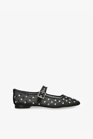 Sam Edelman Womens Michaela Rhinestone-Embellished Mesh Ballet Flats 3