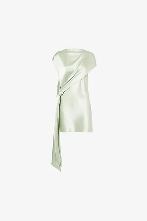 GALVAN Womens Auriga Sash-Trim Satin Mini Dress 6
