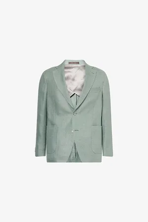 Oscar Jacobson Mens Ferry Patch-Pocket Soft Woven Blazer 36