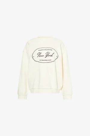 4th & Reckless Womens Chai New-York Emblem Cotton-Jersey Sweatshirt Xs