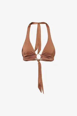 Heidi Klein Womens Grasse Ring Halterneck Bikini Top Xs