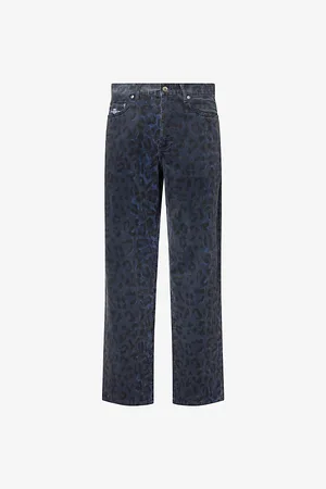 AWAKE NY Mens Leopard-Print Cotton-Corduroy Trousers 30