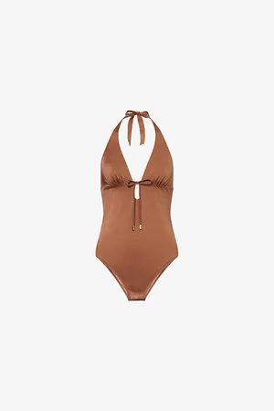Heidi Klein Womens Halterneck Drawstring Swimsuit Xs