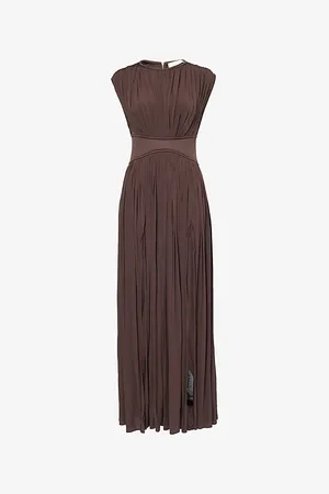 ZIMMERMANN Womens Illuminate Pleated Stretch-Woven Maxi Dress Xxs