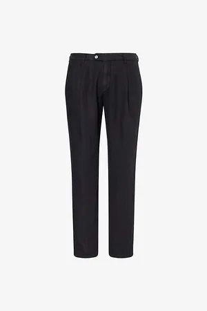 Oscar Jacobson Mens Deyton Tapered Linen Trousers 30