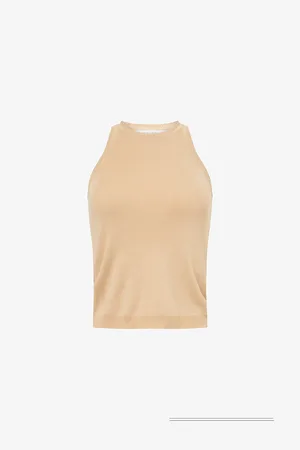 Max Mara Womens Arnes Knitted Cotton Tank Top S