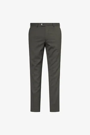 Oscar Jacobson Mens Denz Tapered Wool Trousers 30