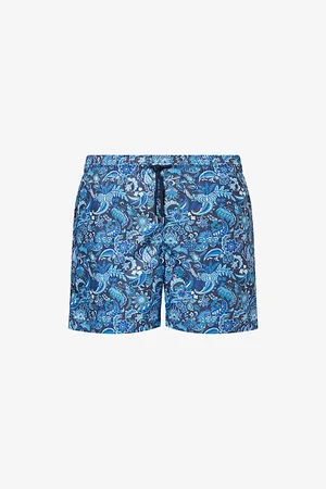 DEREK ROSE Mens Maui Graphic-Pattern Swim Shorts S