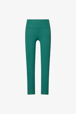 Splits59 Womens Clare Brand-Print Stretch-Woven Leggings Xs
