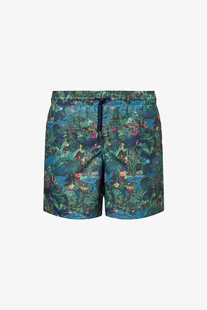 DEREK ROSE Mens Maui Graphic-Pattern Swim Shorts S